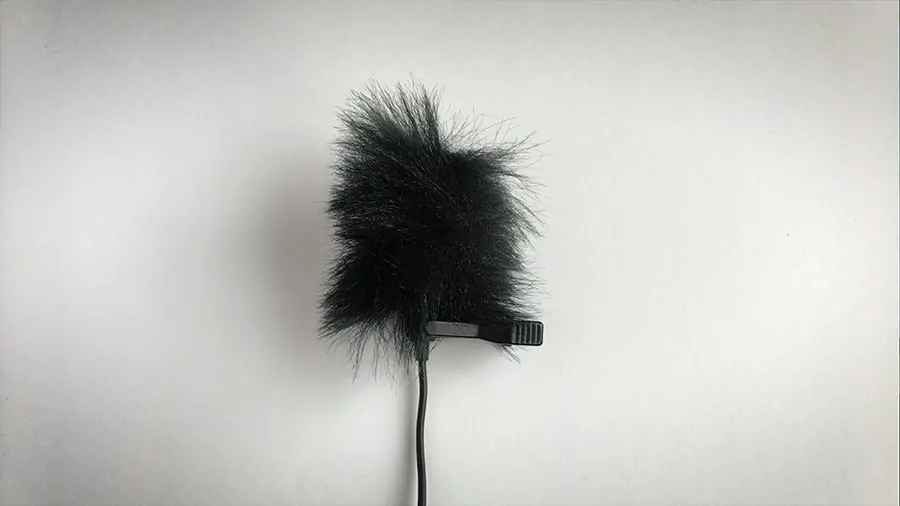 Step 8 - Making a DIY Mic fuzzy thing or dead cat for a lapel microphone. The finished DIY dead cat for lapel microphones. We finally have our homemade mic fuzzy thing.