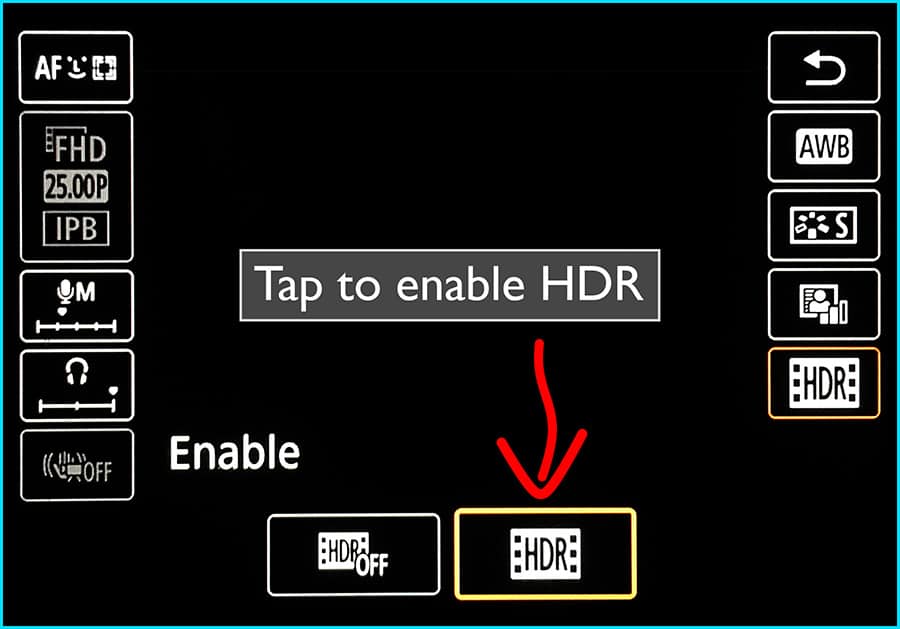 How to Enable Canon EOS R HDR Movie Shooting Mode in your Video