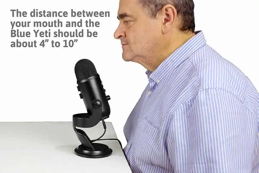 The correct distance to the microphone is 4 to 10 inches