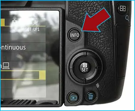 Canon EOS R INFO button