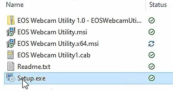 EOS Webcam Utility 1.0 Install Step 2