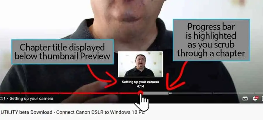 How video chapters appear in the YouTube video player