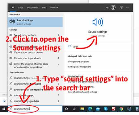 Open Sound settings 1