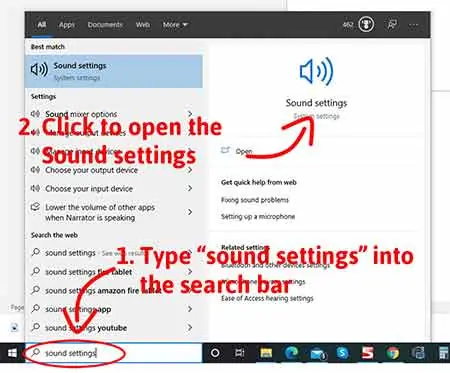 Open Sound settings 1