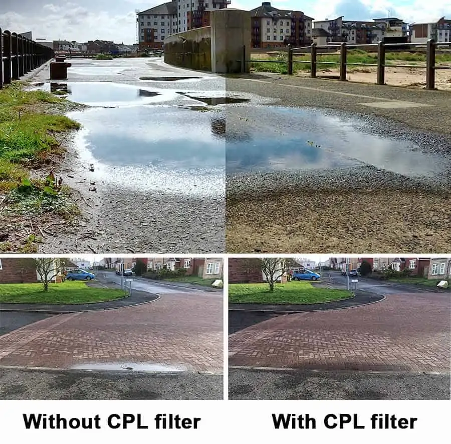 Remove glare from video clips. In so doing damp road can be made to look dry