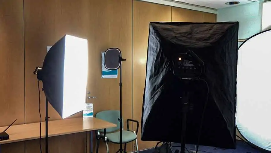 Softboxes used at a video shoot