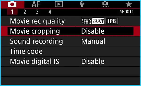Step 7 – Disable movie cropping