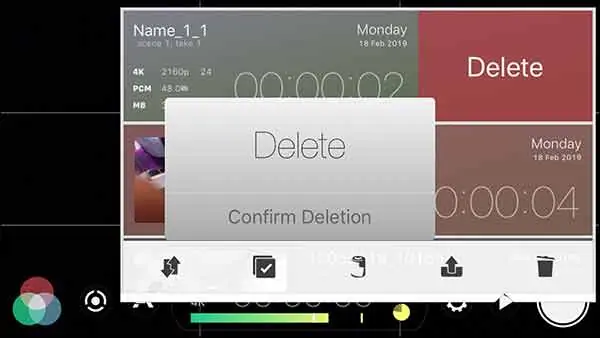 FiLMiC Pro How To Transfer Video From iPhone To PC - Confirm delete in filmic library STEP 2