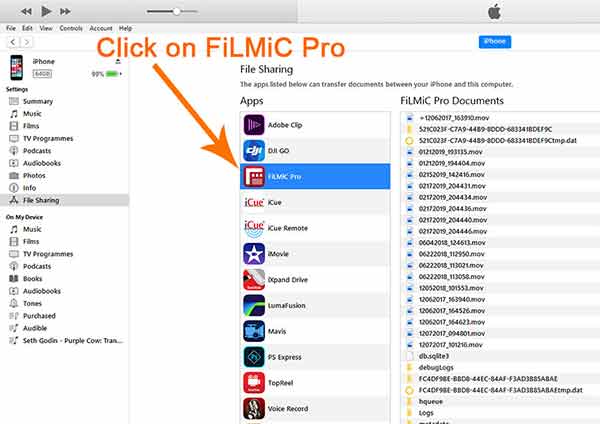 FiLMiC Pro How To Transfer Video From iPhone To PC - Transfer video from Filmic pro