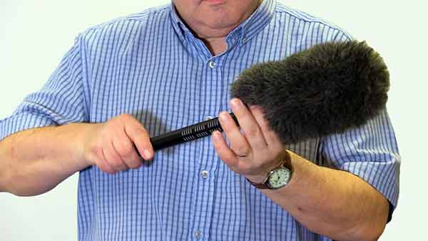 how to reduce wind noise when recording outside using a Rycote Softie on a Sennheiser ME66 shotgun microphone.