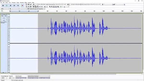 remove background noise in Audacity - Step 1