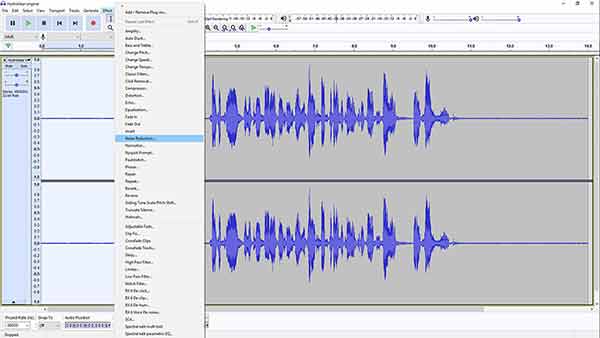 remove background noise in Audacity - Step 2