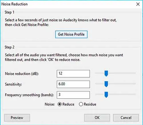 remove background noise in Audacity - Step 3