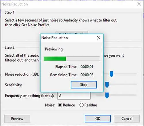 remove background noise in Audacity - Step 5