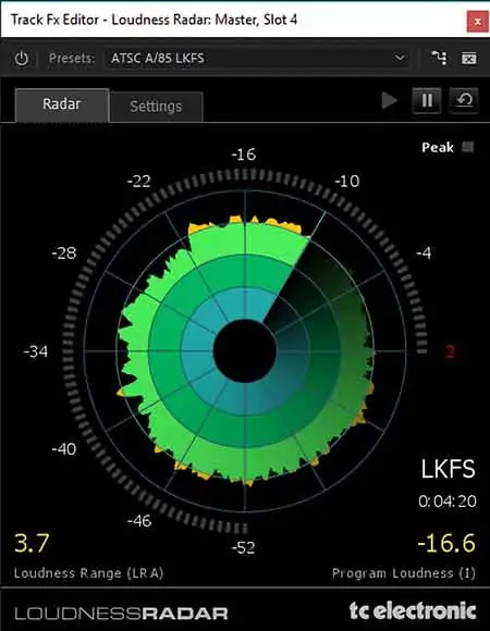 LoudnessRadar as available in Adobe Audition and Premiere Pro CC 