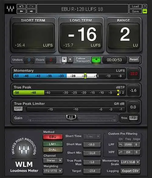 Waves WLM Loudness Meter