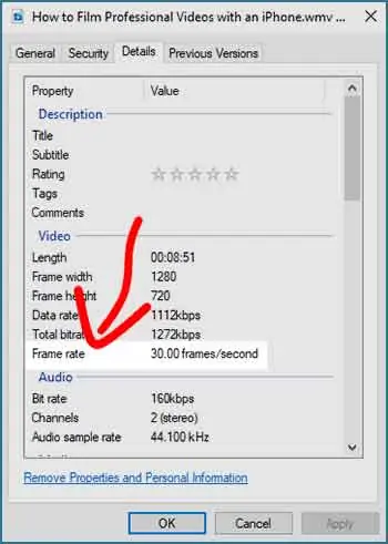 Video-frame-rate-explained-Properties-Window