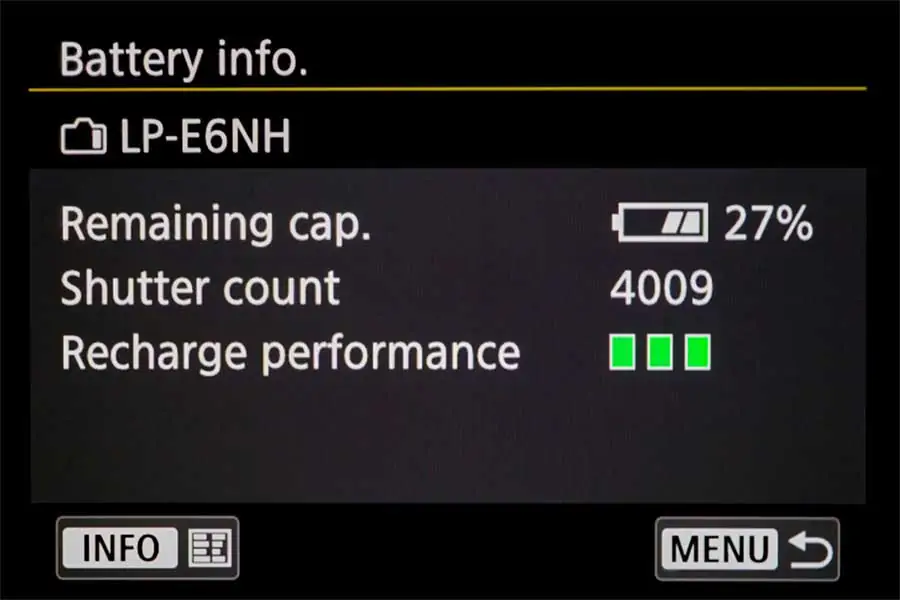 Canon-EOS-R6-Battery-Info-menu-page