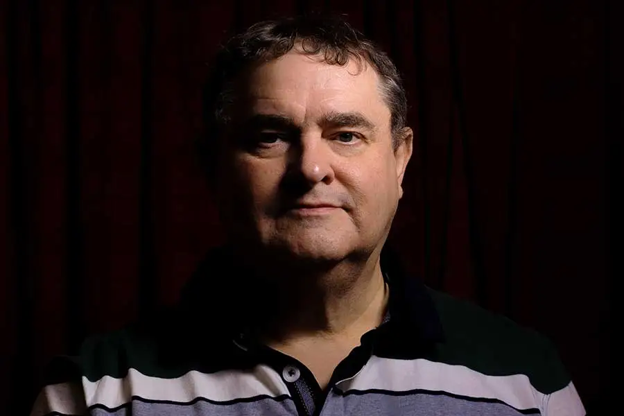 Example of a portrait using Rembrandt lighting that was shot in a small space