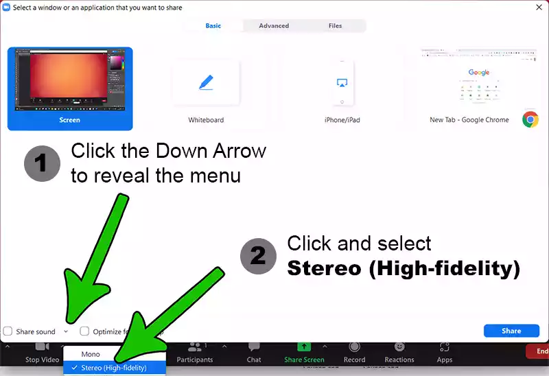 how to share audio step 2