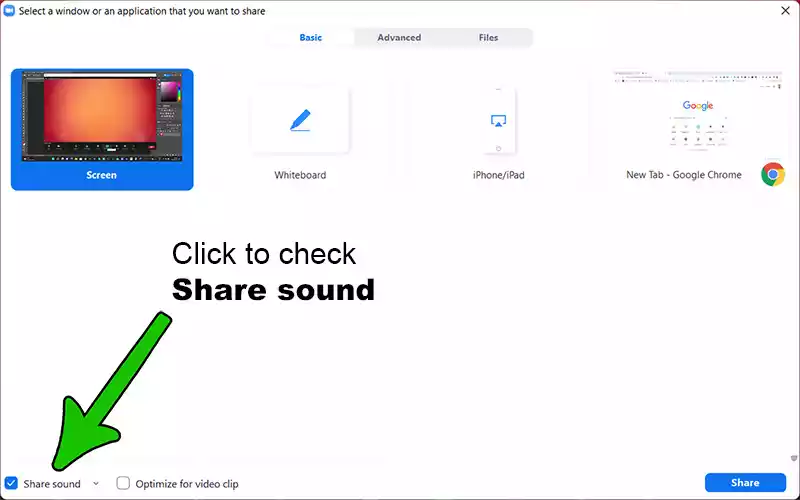 How to share audio step 3