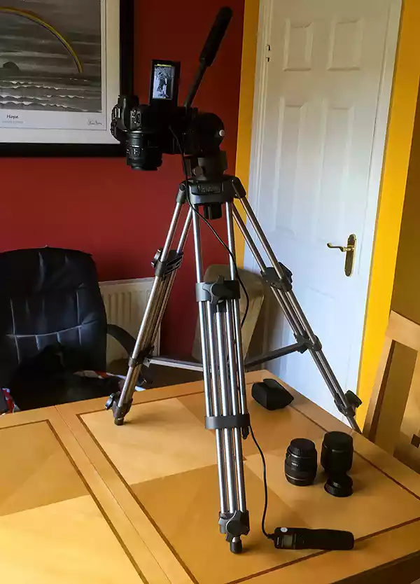 Overhead photography with a tripod