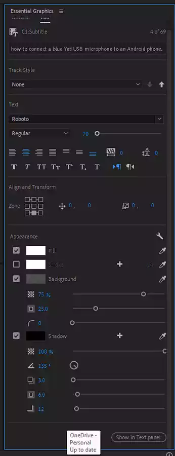 Essential Graphics Panel in Premiere Pro