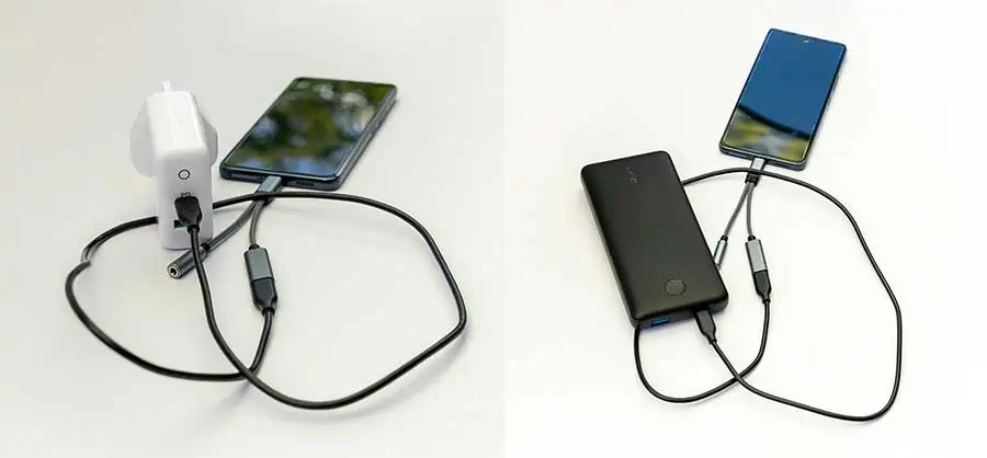 Charging phone through Xumee USB-C adapter using power delivery a wall charger and a power bank