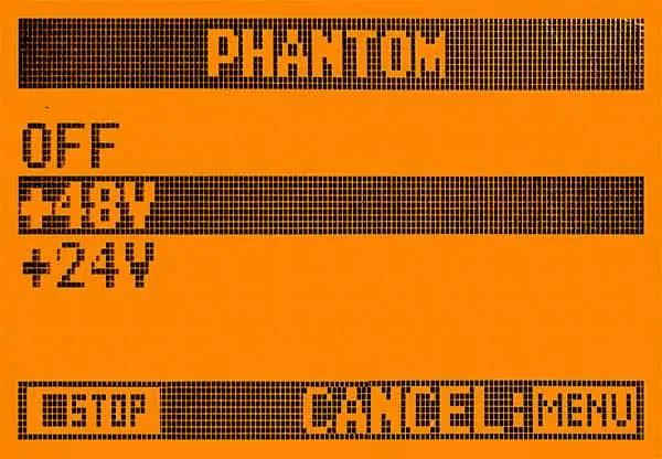 Phantom selection in Zoom H4n menu